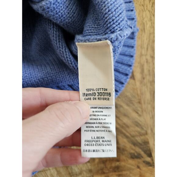 L.L Bean Cable-Knit Zip Up Hooded Sweater Women's M Petite Fisherman Preppy - Picture 9 of 12